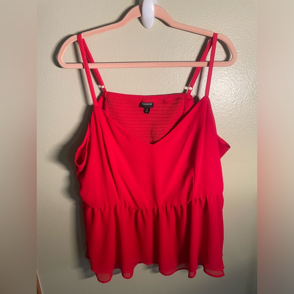 Women's Torrid Super Soft Red Babydoll Top Size 3